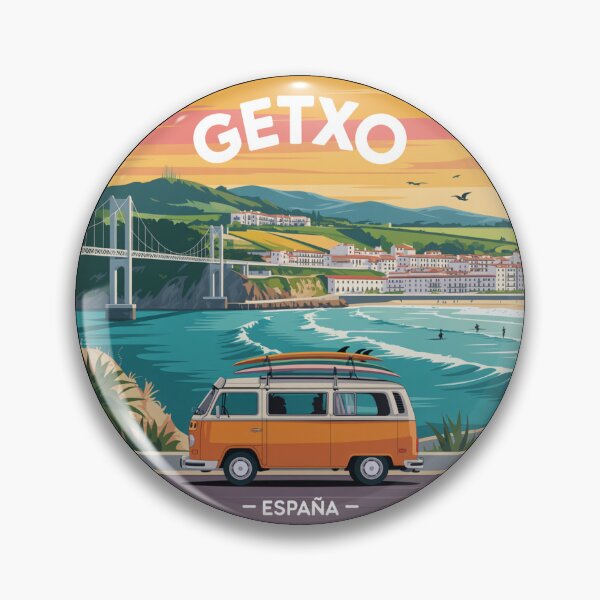 Item preview, Getxo España - Retro Coastal Travel Illustration designed and sold by CircinusStore.