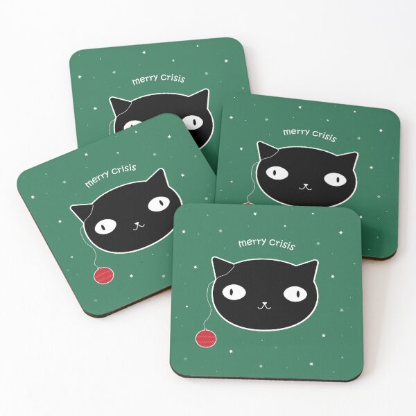 Item preview, merry crisis - Christmas Cat Illustration designed and sold by Crealice.