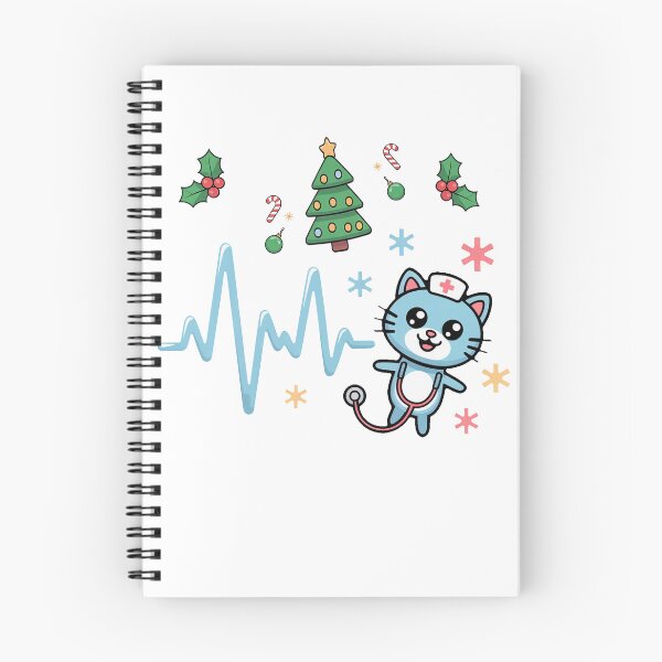 Aperçu de l'œuvre Infirmière Chat Infirmière Battement de cœur Vacances de Noël Infirmière créée et vendue par Brettgison.