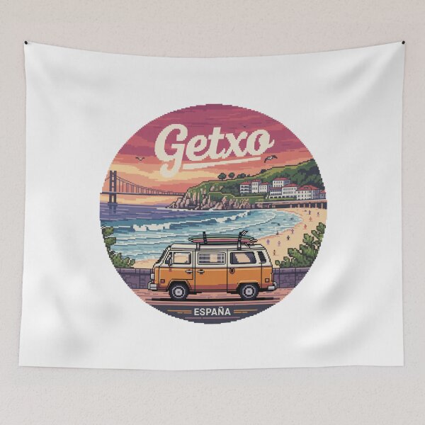 Item preview, Getxo España - Pixel Art Coastal Travel Scene designed and sold by CircinusStore.