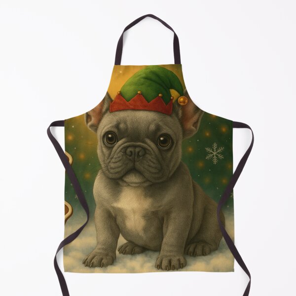 Item preview, Silver French Bulldog Christmas Puppy Art designed and sold by GivingJoy.