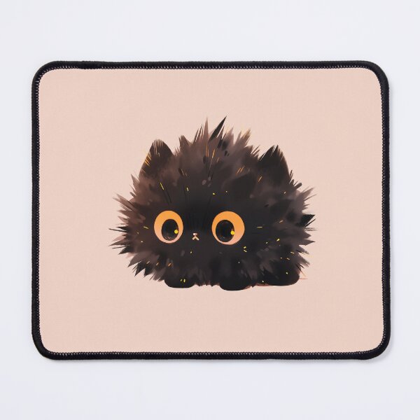 Item preview, Black Cat Art,Cute flurry black cat designed and sold by xiao xuans.