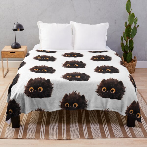 Item preview, Black Cat Art,Cute flurry black cat designed and sold by xiao xuans.