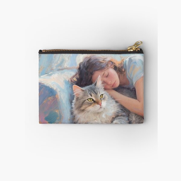 Item preview, Cozy Cat and  Sleeping Girl Art designed and sold by HappySproutArt.