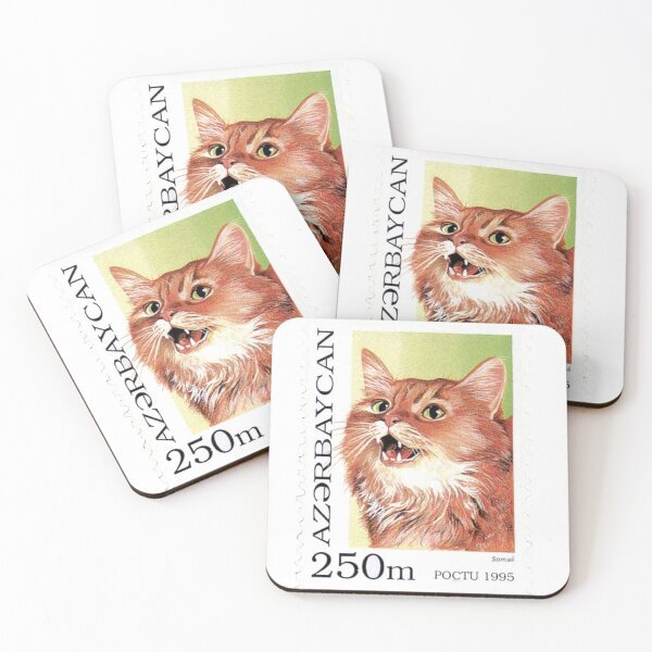 Item preview, Vintage Somali Ginger Cat Postage Stamp designed and sold by red-amber65.