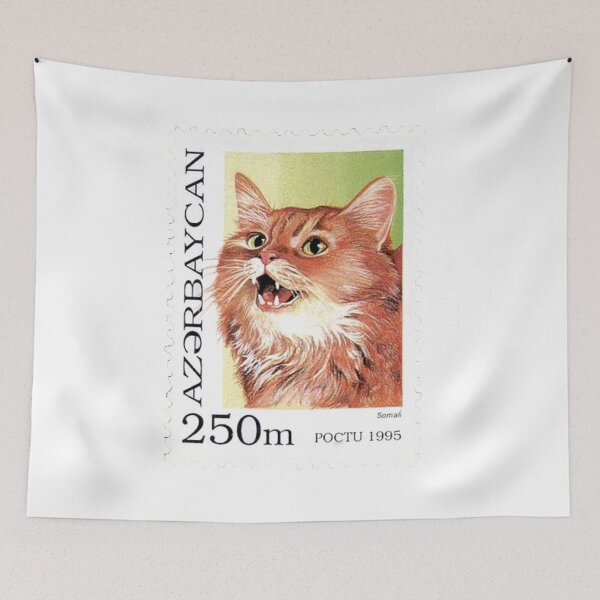 Item preview, Vintage Somali Ginger Cat Postage Stamp designed and sold by red-amber65.