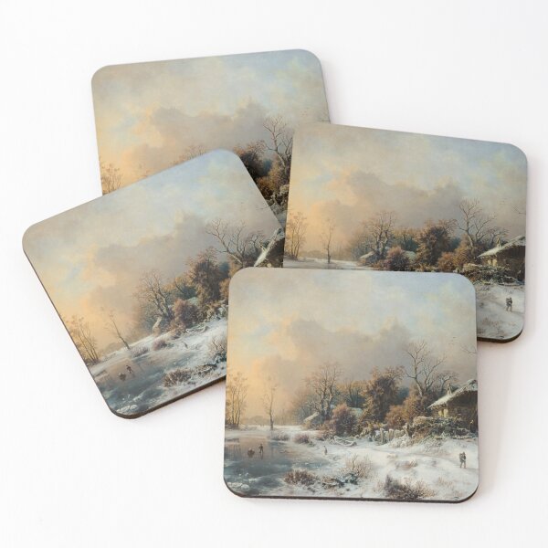 Item preview, Winter landscape with a pond designed and sold by SharonTheFirst.