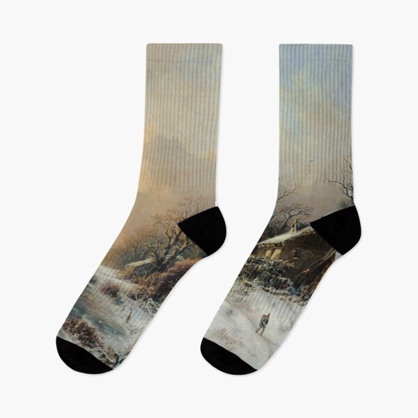 Item preview, Winter landscape with a pond designed and sold by SharonTheFirst.