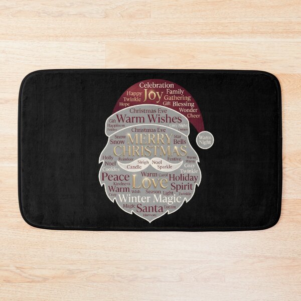Item preview, Merry Christmas Word Cloud in Santa Shape – Holiday Typography Art designed and sold by SoulenCify.