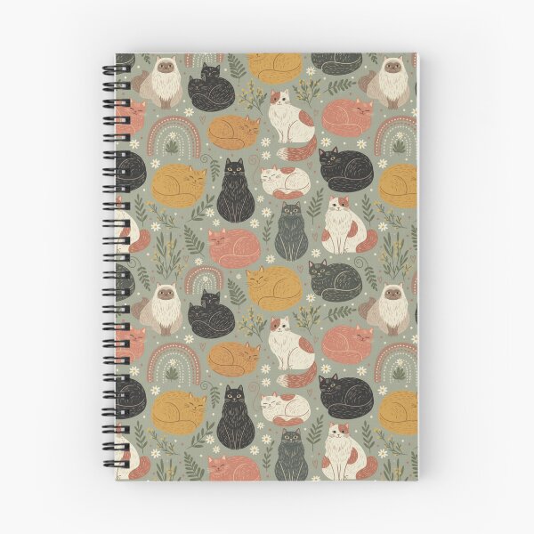 Item preview, Cosy Cat Garden Pattern with Wattle & Daisies designed and sold by TroyTheTerrific.