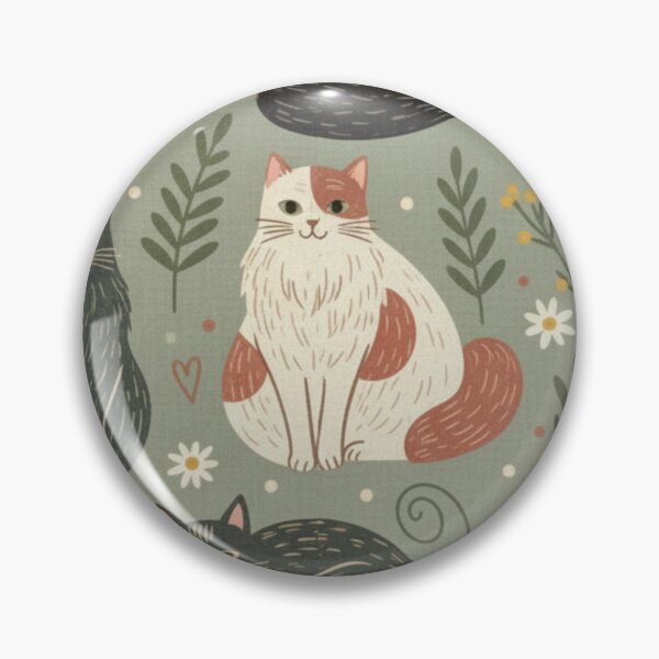 Item preview, Cosy Cat Garden Pattern with Wattle & Daisies designed and sold by TroyTheTerrific.