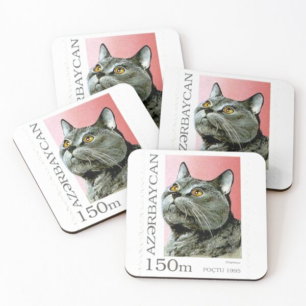 Item preview, Chartreux Black Cat Postage Stamp designed and sold by red-amber65.