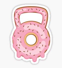 Funny Kettlebell Donut Workout Sticker