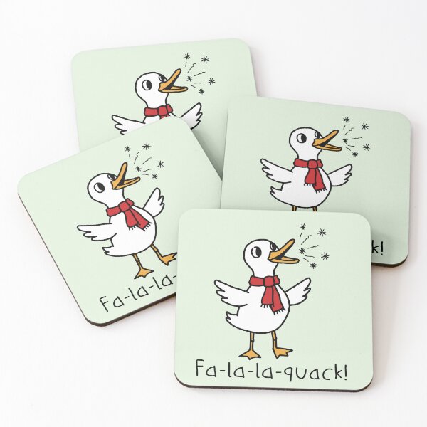 Item preview, Fa-la-la-Quack!- Winter Duck Song – Cute Snowy Duck with Red Scarf designed and sold by gittuska11.