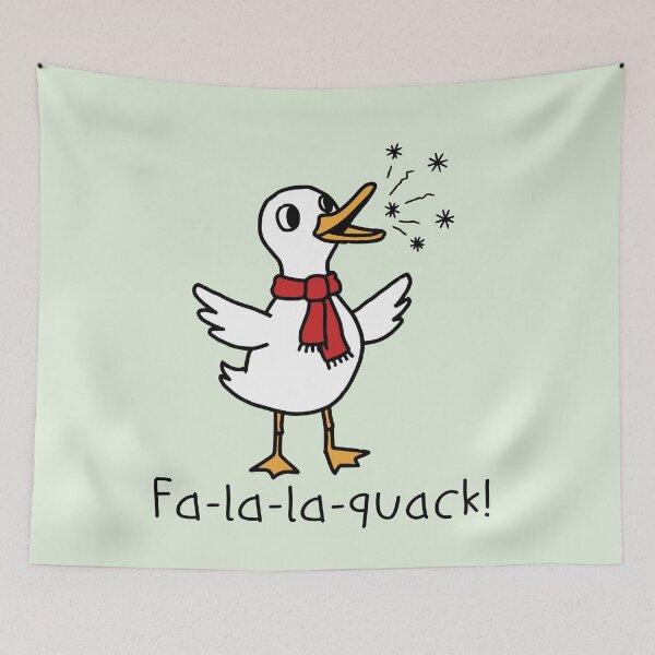 Item preview, Fa-la-la-Quack!- Winter Duck Song – Cute Snowy Duck with Red Scarf designed and sold by gittuska11.