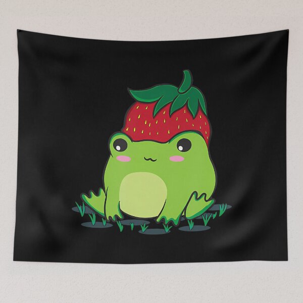 Item preview, Cottagecore Aesthetic Cute Frog Strawberry Goblincore Kawaii designed and sold by AdellBridgett.
