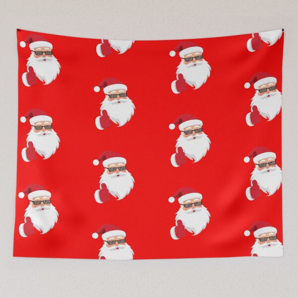 Item preview, Minimalist Santa Claus Illustration – Modern Red Background Christmas Art designed and sold by PixelVibe782.