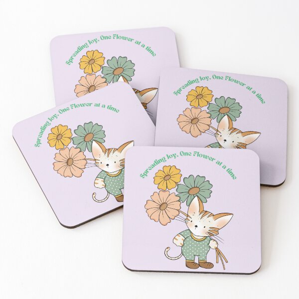 Item preview, Spreading Joy One Flower at a Time – Cute Cat Illustration | Unisex Design for Men & Women designed and sold by MUKUND FASHION DESIGN.