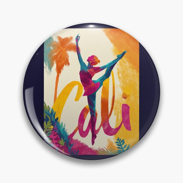 Item preview, Cali Colombia motif with colorful dancer, palm trees and lettering designed and sold by Meiersbeste.