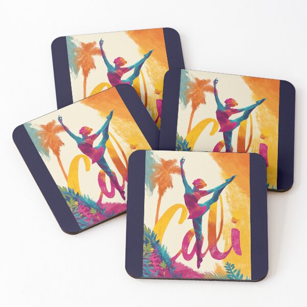 Item preview, Cali Colombia motif with colorful dancer, palm trees and lettering designed and sold by Meiersbeste.