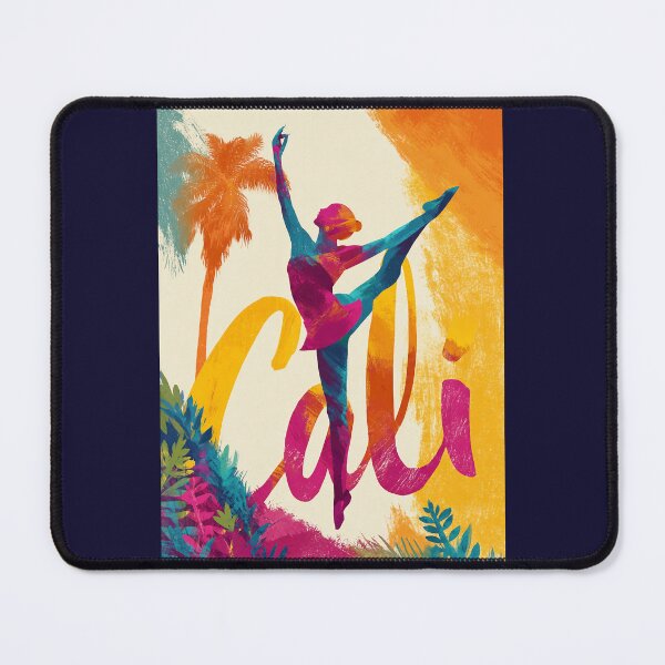 Item preview, Cali Colombia motif with colorful dancer, palm trees and lettering designed and sold by Meiersbeste.