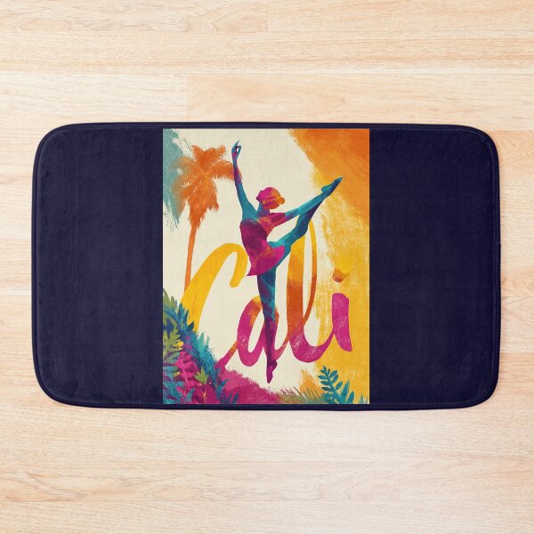 Item preview, Cali Colombia motif with colorful dancer, palm trees and lettering designed and sold by Meiersbeste.