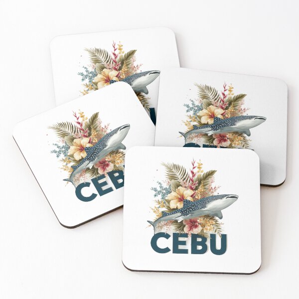 Item preview, Cebu Philippines motif with whale shark and tropical flowers designed and sold by Meiersbeste.