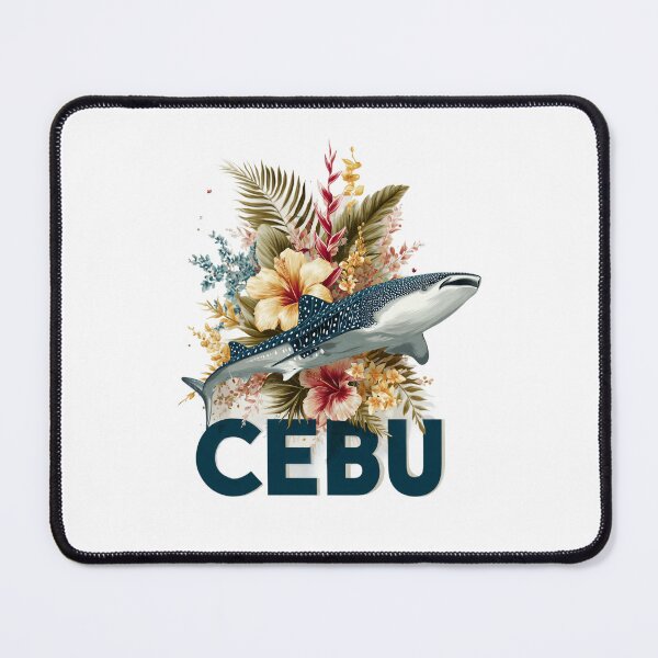 Item preview, Cebu Philippines motif with whale shark and tropical flowers designed and sold by Meiersbeste.
