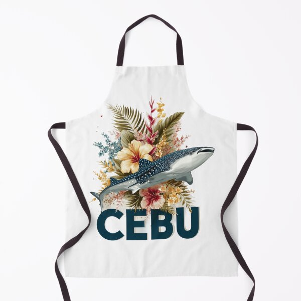 Item preview, Cebu Philippines motif with whale shark and tropical flowers designed and sold by Meiersbeste.