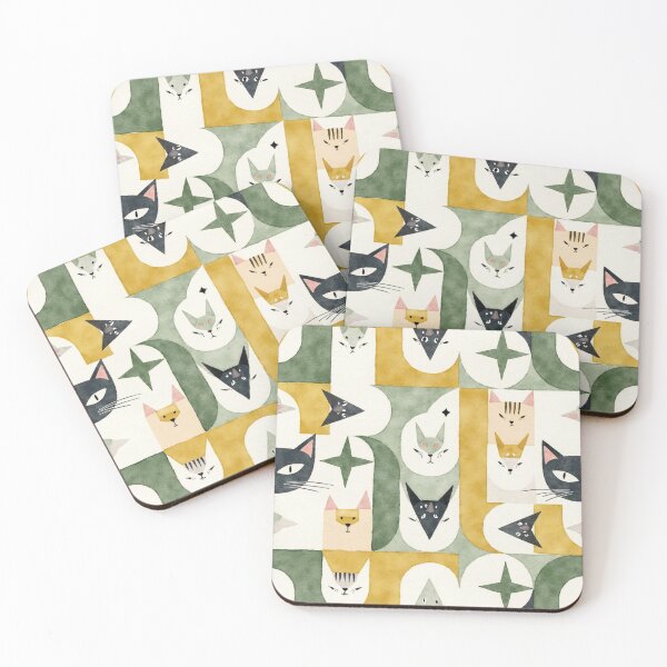 Item preview, Modern Abstract Cats in Retro Shapes designed and sold by TroyTheTerrific.