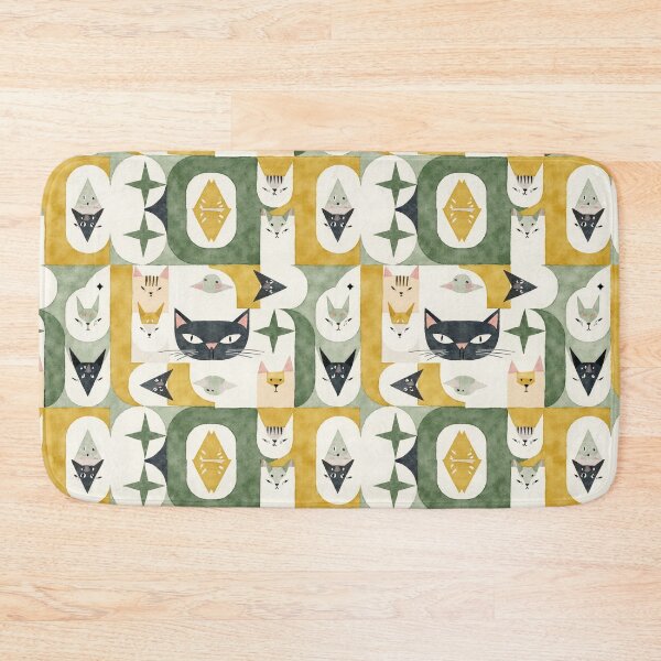 Item preview, Modern Abstract Cats in Retro Shapes designed and sold by TroyTheTerrific.