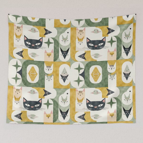 Item preview, Modern Abstract Cats in Retro Shapes designed and sold by TroyTheTerrific.