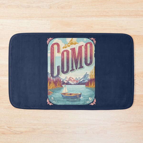 Item preview, Lake Como, Italy scene with boat and mountains – Vintage Como landscape designed and sold by Meiersbeste.