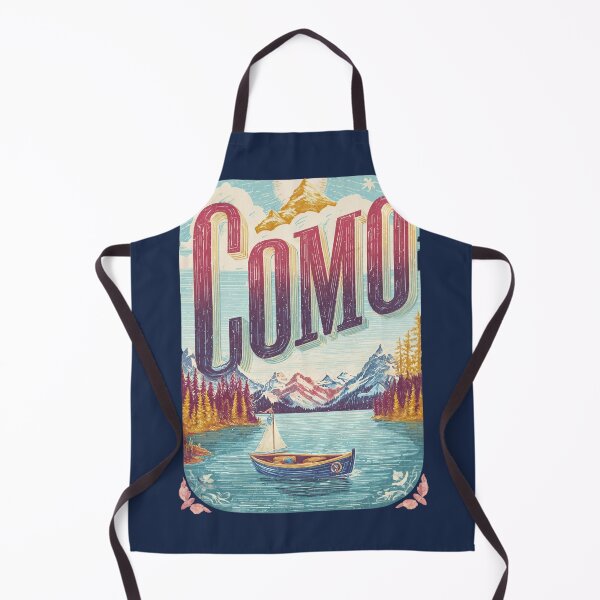 Item preview, Lake Como, Italy scene with boat and mountains – Vintage Como landscape designed and sold by Meiersbeste.