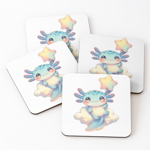 Item preview, Pastel Axolotl Kawaii Character Floating With Star Cute Kids designed and sold by GrumpySableye.