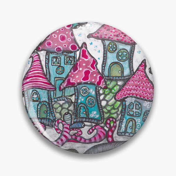 Item preview, Whimsical Winter Houses - Doodle Art designed and sold by ColorWander.