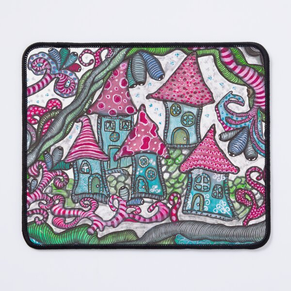 Item preview, Whimsical Winter Houses - Doodle Art designed and sold by ColorWander.