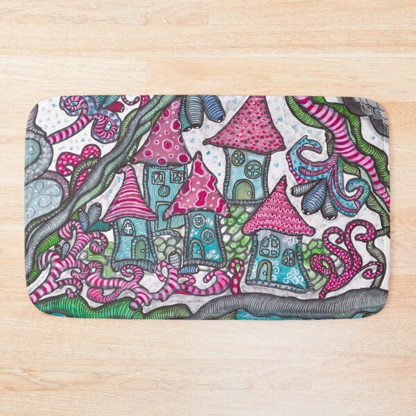 Item preview, Whimsical Winter Houses - Doodle Art designed and sold by ColorWander.