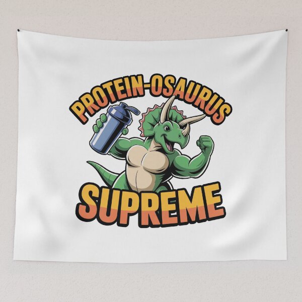 Item preview, Protein-osaurus Supreme Funny Dinosaur Gym Meme Shirt designed and sold by WSPrintCrafter.