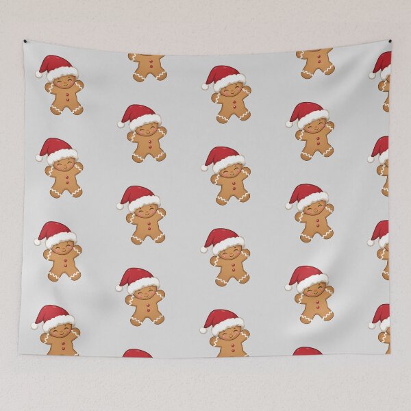 Item preview, Cute Gingerbread Man Christmas Illustration – Adorable Santa Hat Cookie Character designed and sold by PixelVibe782.