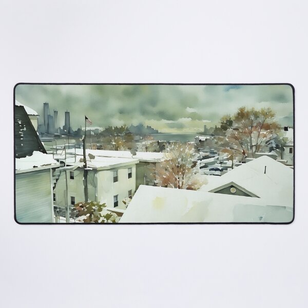 Item preview, Snow Suburban Roofs designed and sold by RCWatercolours.