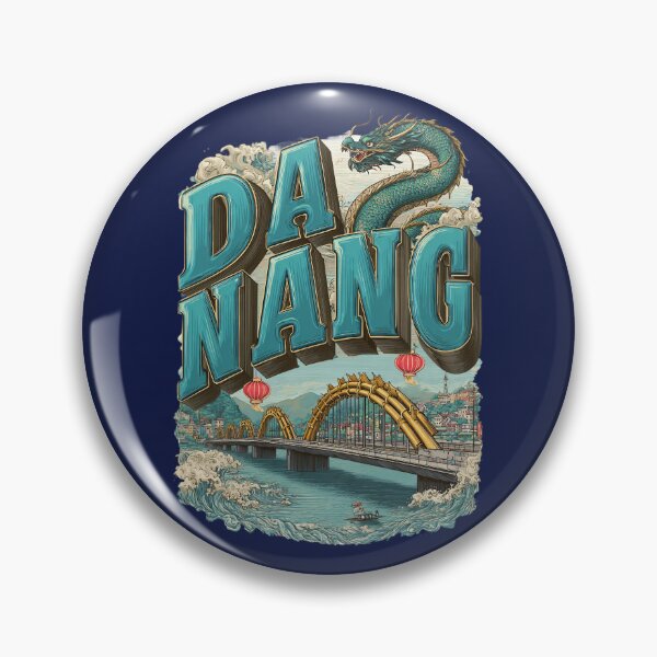 Item preview, Da Nang Vietnam motif with Dragon Bridge, city and ocean waves designed and sold by Meiersbeste.