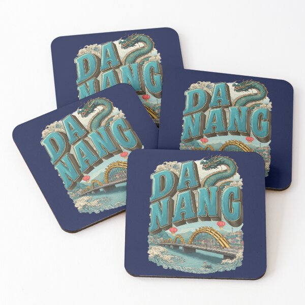 Item preview, Da Nang Vietnam motif with Dragon Bridge, city and ocean waves designed and sold by Meiersbeste.