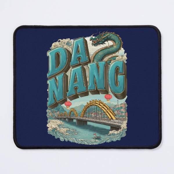 Item preview, Da Nang Vietnam motif with Dragon Bridge, city and ocean waves designed and sold by Meiersbeste.
