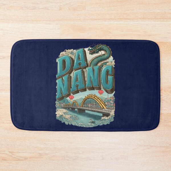 Item preview, Da Nang Vietnam motif with Dragon Bridge, city and ocean waves designed and sold by Meiersbeste.