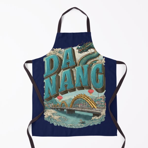 Item preview, Da Nang Vietnam motif with Dragon Bridge, city and ocean waves designed and sold by Meiersbeste.