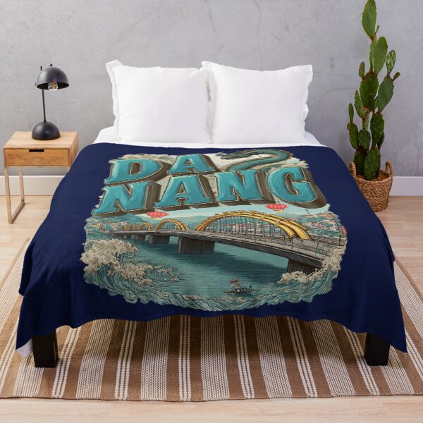 Item preview, Da Nang Vietnam motif with Dragon Bridge, city and ocean waves designed and sold by Meiersbeste.
