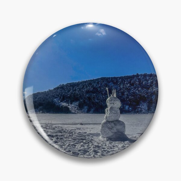 Item preview, Winter Portal at Devils Lake – Surreal Snowman & Sun Nature Photography designed and sold by aadventures.