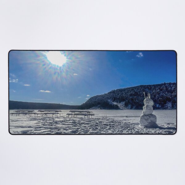 Item preview, Winter Portal at Devils Lake – Surreal Snowman & Sun Nature Photography designed and sold by aadventures.