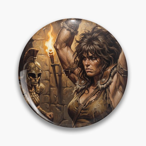 Artikelvorschau, Amazonen verhören eine barbarische Kriegerin in Defiance-Illustrationen im Fantasy-Kunststil entworfen und verkauft von Vintage Designs +.